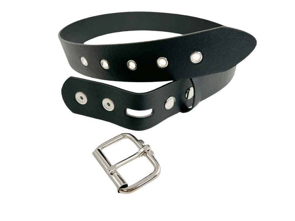 Premium Vegan Belt Pastel Neon Colors 1 1/4" Wide Grommet Holes Snap Off Buckle - Image 3 of 4