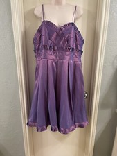 Davids Bridal Purple Iridescent Empire Waist Wedding Party Dress Size 20 EUC