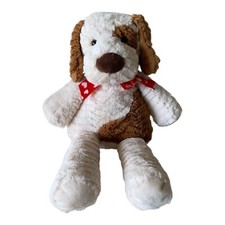 Dan Dee Plush Dog Heart Cream Brown Valentine's Day 18 inch Soft Stuffed Animal