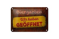 Blechschild Spruch 18X12 Cm Biergarten Wir Haben GeöFfnet Deko Schild
