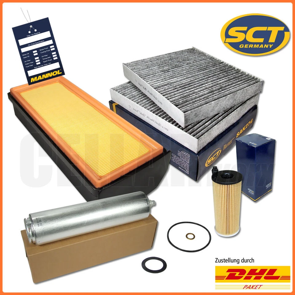 CELLARWORX BUNDLE (INSPEKTIONSPAKET) Inspektionspaket Filter BMW 5er F10 F11 530d 535d 7er F01 730d 740d 258PS 313PS