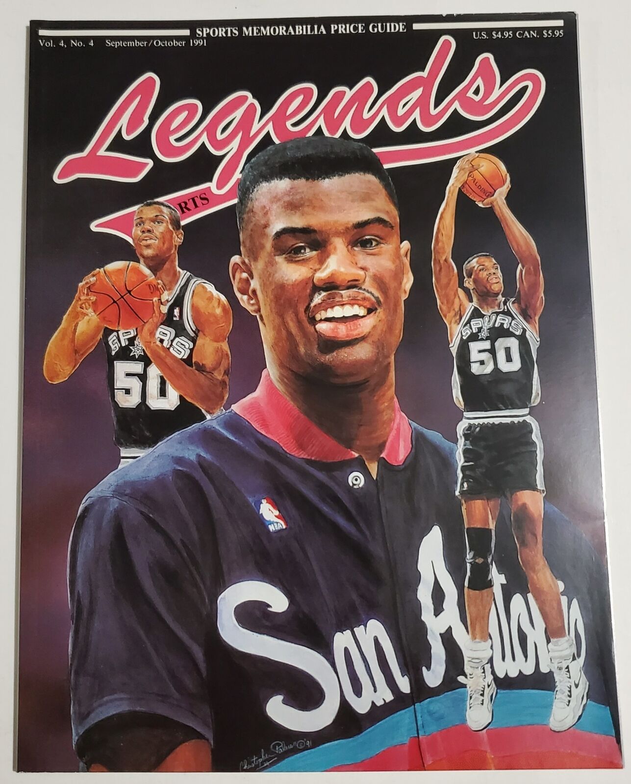 LEGENDS VOL. 4 NO. 4 - DAVID ROBINSON - W/CARDS - SEPT/OCT 1991