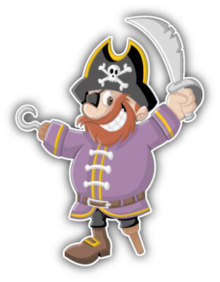 Old Pirate Cartoon Car Bumper Sticker Decal "SIZES'' | eBay