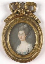Louis-Marie Sicardi-Circle "Portrait of a young lady", miniature, 1780s