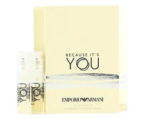 EMPORIO ARMANI BECAUSE IT'S YOU EDP 1.2ml .04oz x 2 PERFUME SPRAY SAMPLE VIALS
