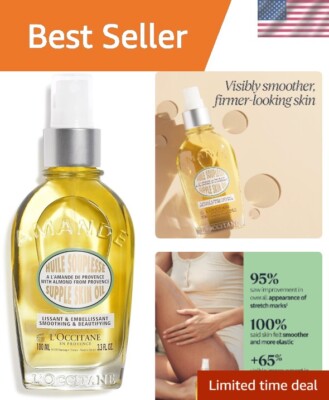 Almond Supple Skin Oil 3.3 Fl. Oz: Improve Appearance of Stretch Marks, Softe...
