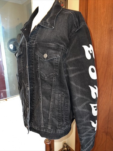 Young Money American Eagle Denim Jacket AE X Lil Wayne Men’s Size L Black GUC - Picture 4 of 16