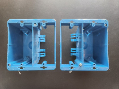 NEW (2 pack) Carlon E-18-4-DVR 2-Gang PVC Old Work Dual-Voltage Box/Bracket