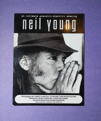 Neil Young 2010 Le Noise Konzertkarte LA Live 5,25" x 3" Eröffnungsakt Pegi Young - Bild 1 von 2