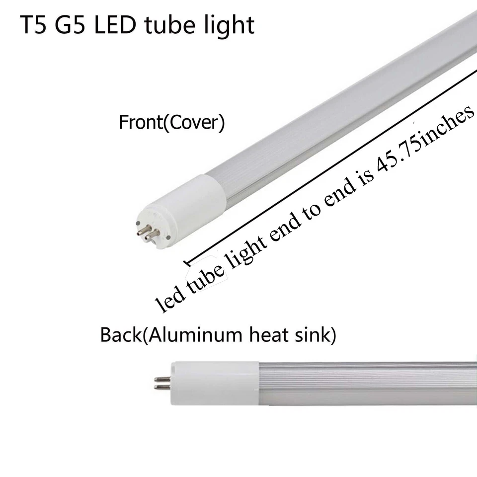 GOCuces T5 LED Tube Light 45.75in G5 Fluorescent Bulb F54T5 Shop Lights 20pcs - Image 2 of 4