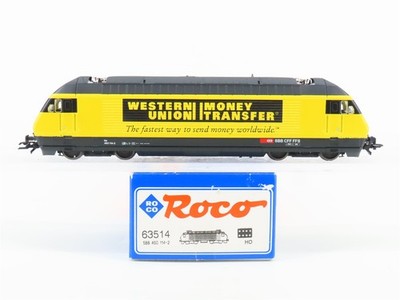 HO Scale Roco 63514 SBB Swiss ''Western Union'' Re460 Electric #114-2 - DCC Ready