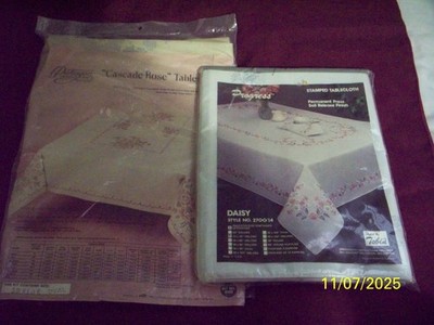 STAMPED EMBROIDERY C/S TABLECLOTHS - ASSORTED BRANDS & SIZE - U-PICK 1