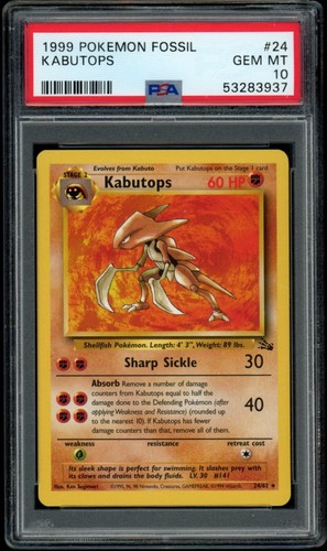 Kabutops (Unlimited) graded PSA 10 for sale on eBay
