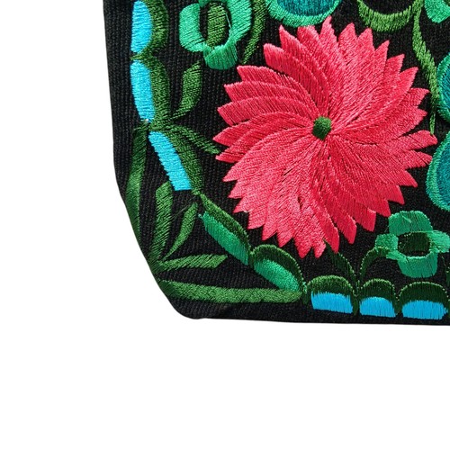Tote Bag Womens Embroidered Floral Multicolor Double 18"×15" Woven Flowers - Picture 5 of 15