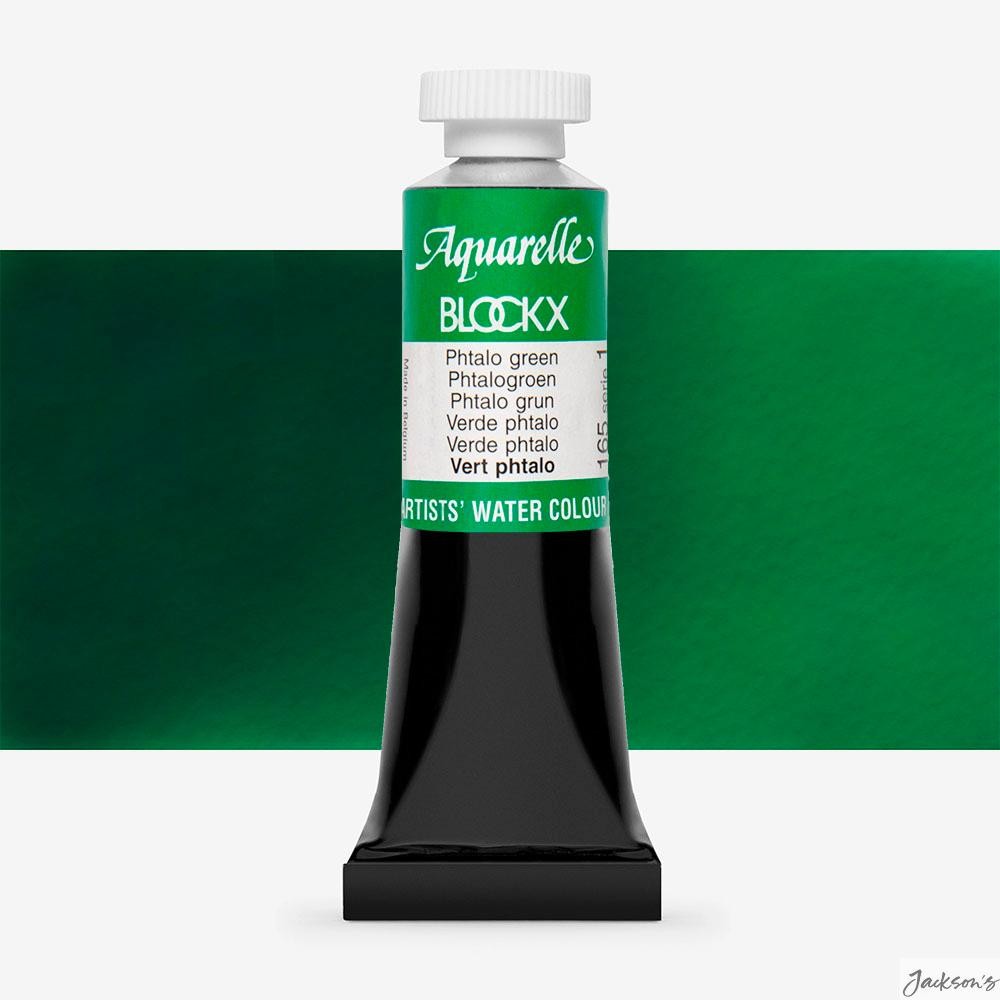 Blockx Watercolour Paint Tube 15ml Pthalo Green PG36 For Artists