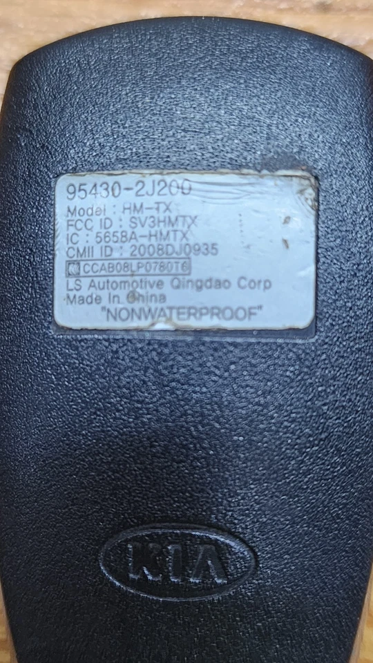 Mando a distancia KIA BORREGO 2009-2011 ENTRADA SIN LLAVE SV3HMTX 95430-2J200 OEM Foto 3 de 3
