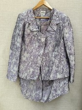 Vintage Chancelle 2-Piece Blouse Skirt Suit Set Floral Design Women's Size 14