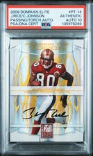 2008 AUTOS #PT-14 CALVIN JOHNSON/JERRY RICE 13/25 PSA AUTHENTIC AUTO 10
