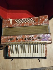 Tonelli Piano Accordion 26 Treble/48 Bass 3 Register Red/White