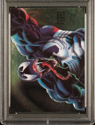1994 Flair Marvel Power Blast Etched Foil #7 VENOM Eddie Brock Spider-Man PSA 8 view 16