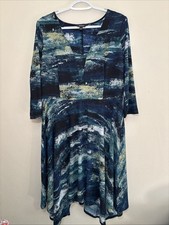 Simply Vera Wang L dress Womens Watercolor Midi