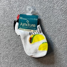 Juncture Low Cut Socks Kids 1-7 Multicolor Taco Stripes 3 Pairs Pack Novelty