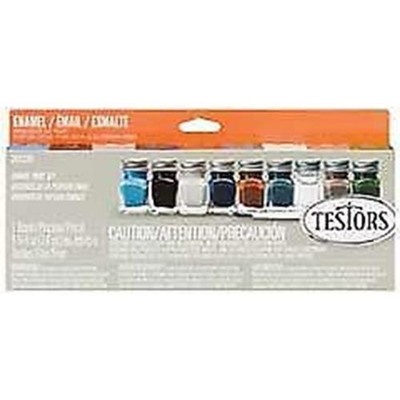 Testors Color Mixing Testors 8 Colors, Thinner, 1 Brush, Mixing Tray Camouflage Flat Enamel ...