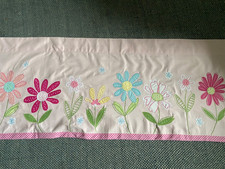 Pottery Barn Kids Pink Daisy Garden Valance with Flowers and Gingham NEW