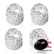 ZIMISI 4PCS Crystal Rhinestone Tire Valve Caps, Dustproof Tire Valve Stem White
