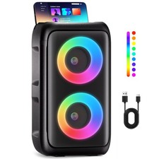 Bluetooth Speaker  Portable Party Speaker with Colorful Lights  Wireless Speake...