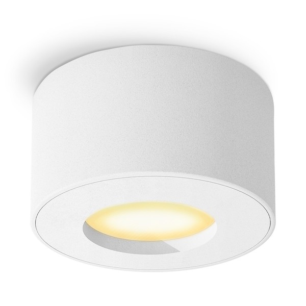6X Aufbauleuchte CELI-1 Weiß Flach IP44 Mit LED Lampe 2W Warmweiß Deckenlampe-image