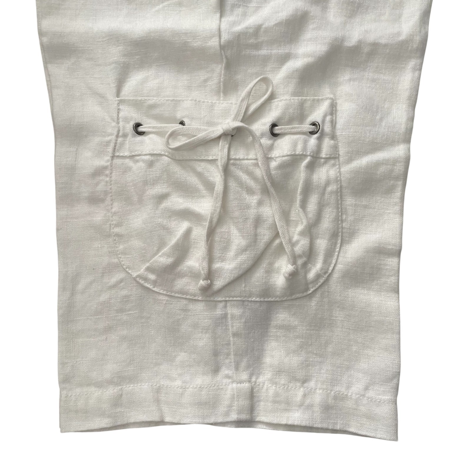 Michael Michael Kors Womens 2 Cargo Bermuda Shorts 100% Linen Pockets White thumbnail 5