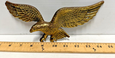Brass Flying Bald Eagle 9  Wall Decor
