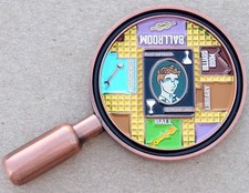Murder in STT Mansion Prof. Emerald Geocoin - Activated  Adoptable - Read Desc.