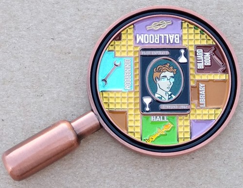 Murder in STT Mansion Prof. Emerald Geocoin - Activated & Adoptable - TBAH6BQ