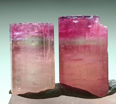 Pinkcap Color Tricolor Terminated Tourmaline Crystal From Afg