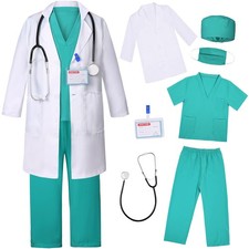 Costumerry Kids Doctor Costume - Boys  Girls, Ages 10-12  Halloween Dress-Up