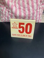 Original Carl's Jr Table Tent Sign 50