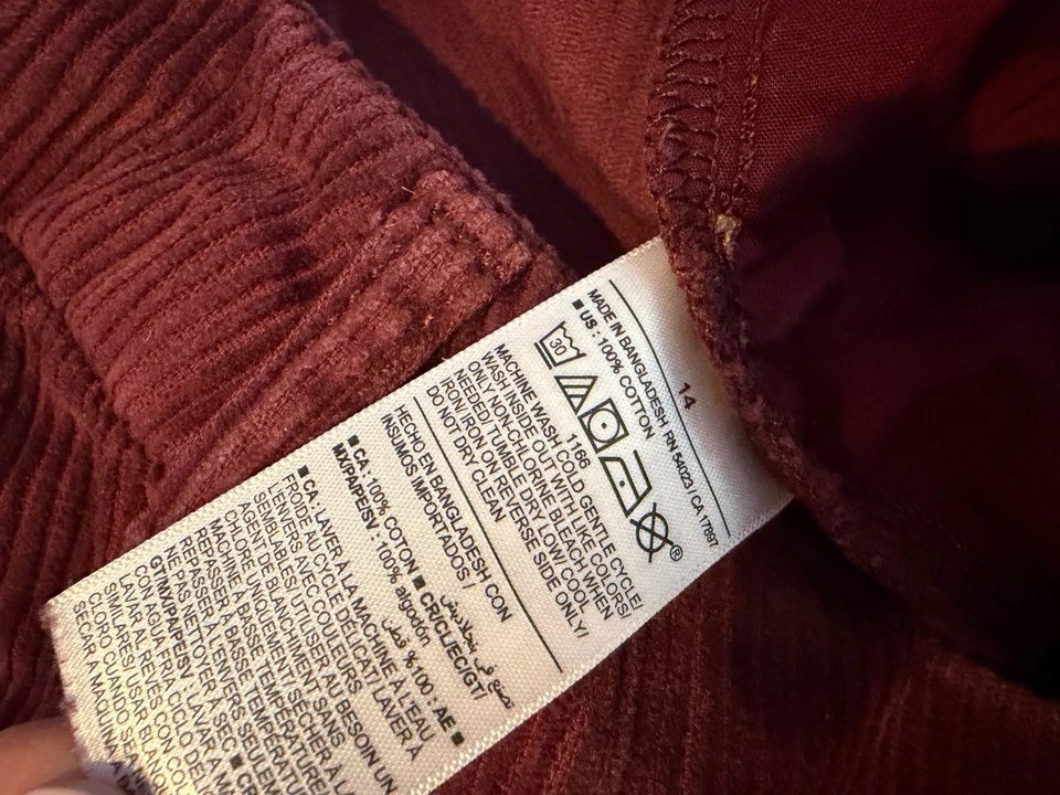 Pantalones de pana Old Navy talla grande 14 tiro alto pierna ancha para mujer terciopelo Foto 4 de 4