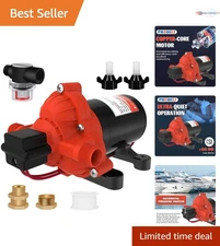 12V Diaphragm Water Pump 4.0 GPM 50 PSI RV Boat Camper Off-Grid Fresh
