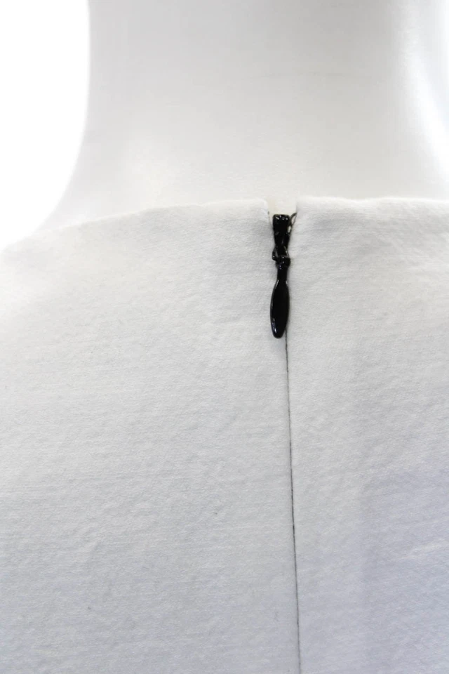 Tibi Womens Cotton Blend Scoop Neck Laser Cut Sleeveless Dress Black Size 10 - Image 4 of 4