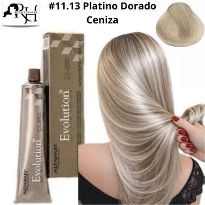 Tinte para el cabello Alfaparf Evolution 2.05 oz #11.13 Platino Dorado Ceniza