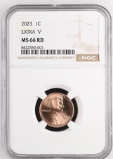 2023 Extra V Lincoln Cent Penny NGC MS66 RED