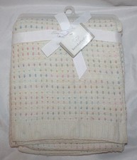 Koala Baby Ivory Cream Pastel Rainbow Dot Knit Sweater Blanket NWT 2016 30"x40"