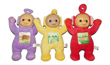 TELETUBBIES PLUSH LOT OF 3 PO, LAA LAA, TINKY WINKY 12" VTG 2003 RAGDOLLS