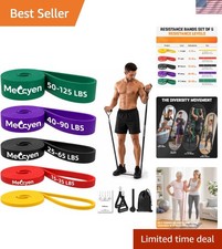 Color-Coded Resistance Bands Set - Complete Home Gym System, 5 Levels of Tension