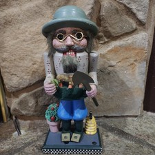Vintage Old Man Nutcracker With Beard And Mou...