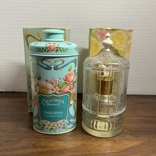 Vintage California Perfume Talc Tin Avon Keepsake Powder  Song Of Love Bottle