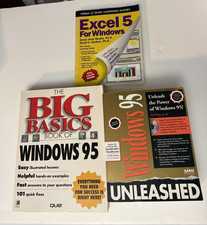 Microsoft Windows 95 Software Book Lot 3 WITH 1 DISK from various authors