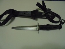 Vintage Scubapro Stainless Steel Dive Knife with Original Sheath Black 5" blade